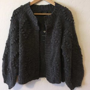 NWT Lucky Brand Gray Wool Cardigan